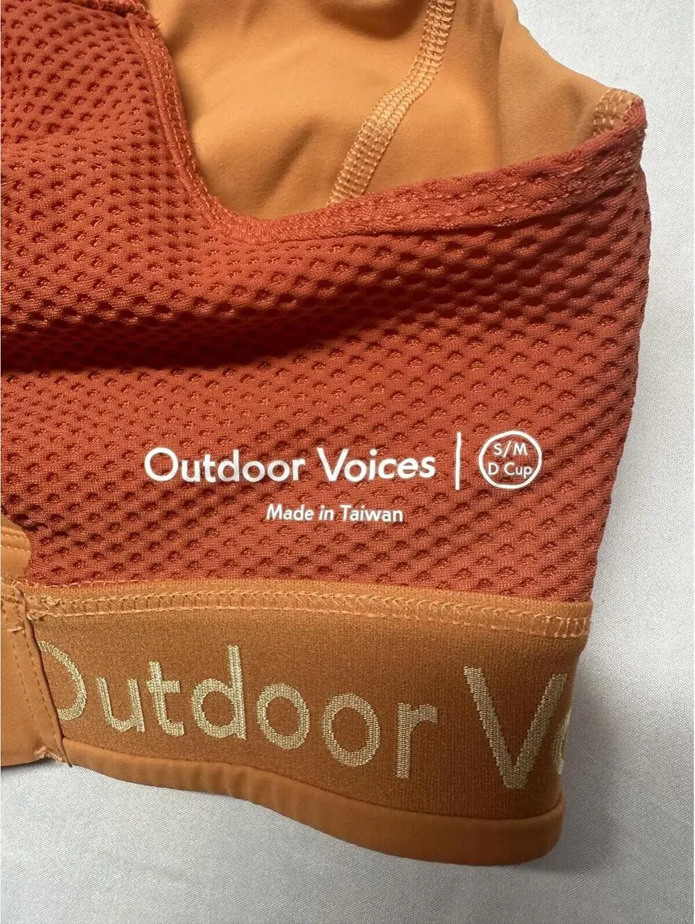 Outdoor Voices Powerhouse Zip Front Sports Bra - Orange - S/M